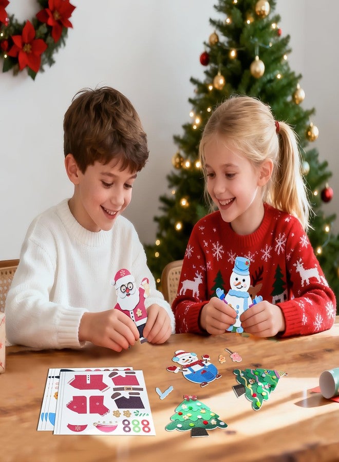 28°C 27 Sets Christmas Crafts for Kids Winter Arts and Crafts DIY Christmas Trees Snowmen Santa Claus Christmas Foam Stickers Tree Ornaments for Home Classroom Activities Party Favors Supplies - Image 5